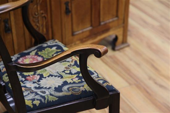 A set of eight George III mahogany dining chairs, H.3ft 2in.